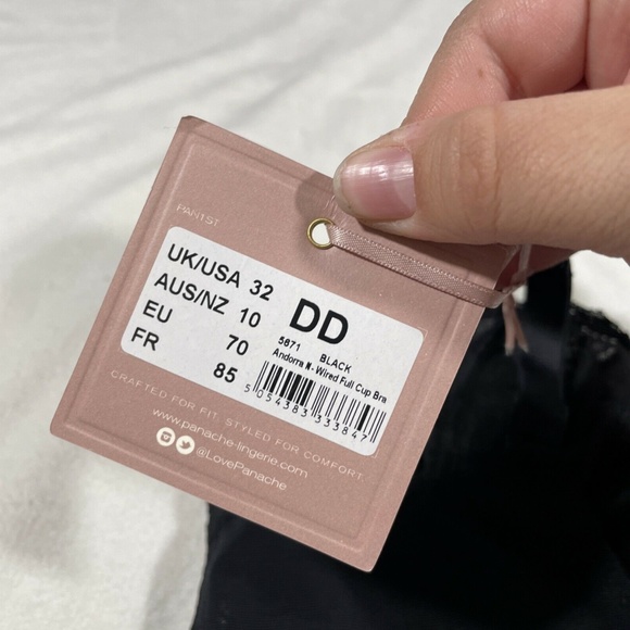 NWT PANACHE [ 32DD US ] Andorra Wireless Lace‎ Bra Bralette in Black - Picture 12 of 12